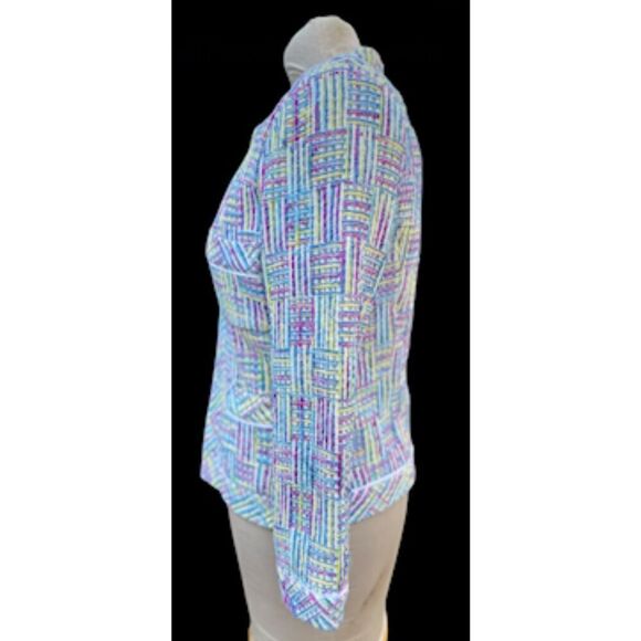 Silkland Tweed Silk Blend Blazer Sz. M Lined Pickets Spring Mothers Day - Picture 5 of 10